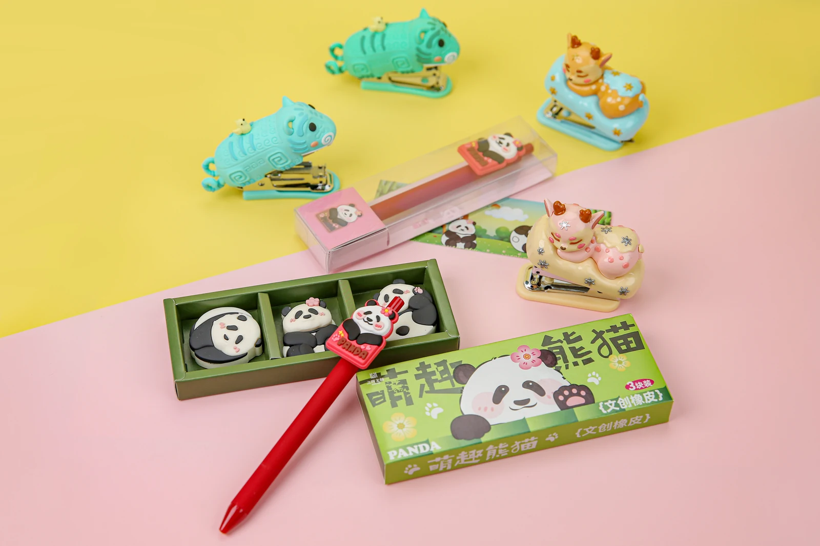 Panda Expressions Eraser Set